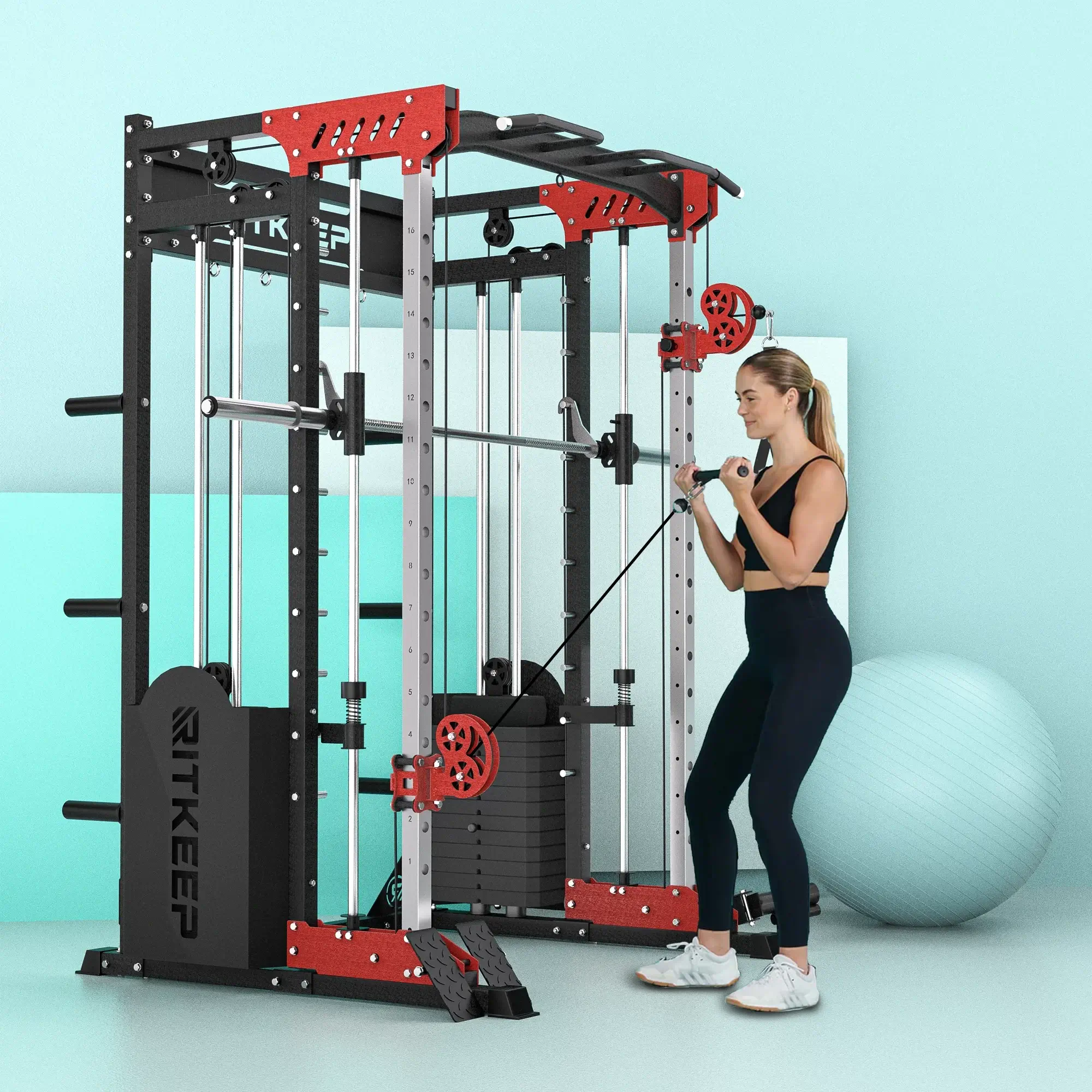 PMAX 5600 Home Gym Smith Machine - Integrated Weight System - Image 33