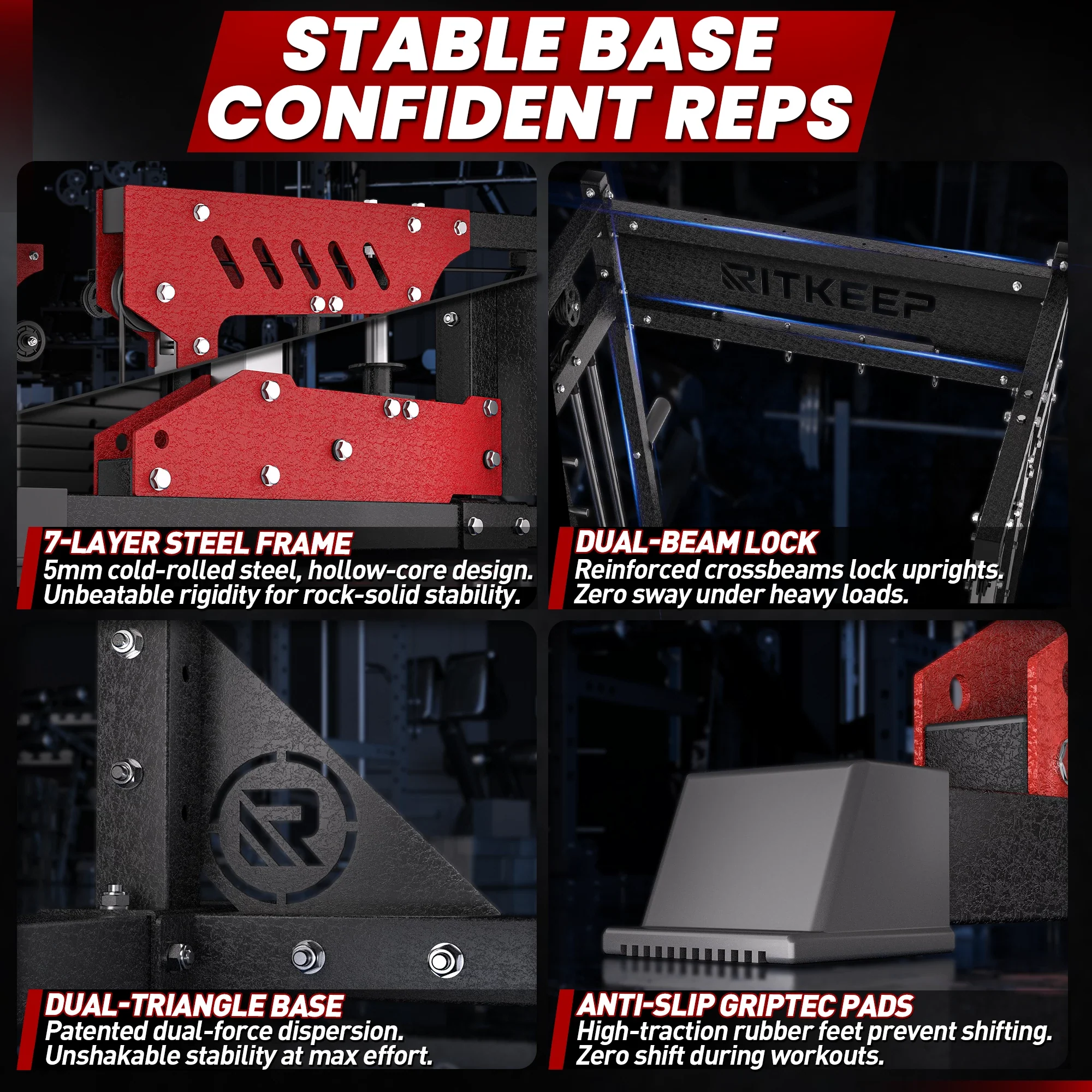 PMAX 5600 Home Gym Smith Machine - Integrated Weight System - Image 46