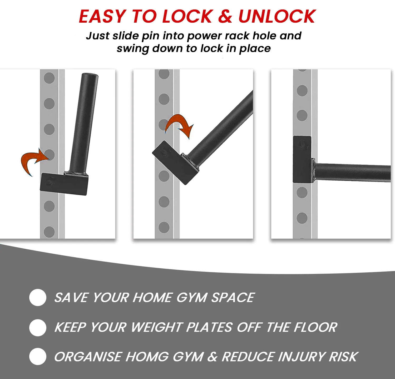 RitKeep 2x2in Weight Plates Holder Power Rack Attachment (Pair) - Image 3