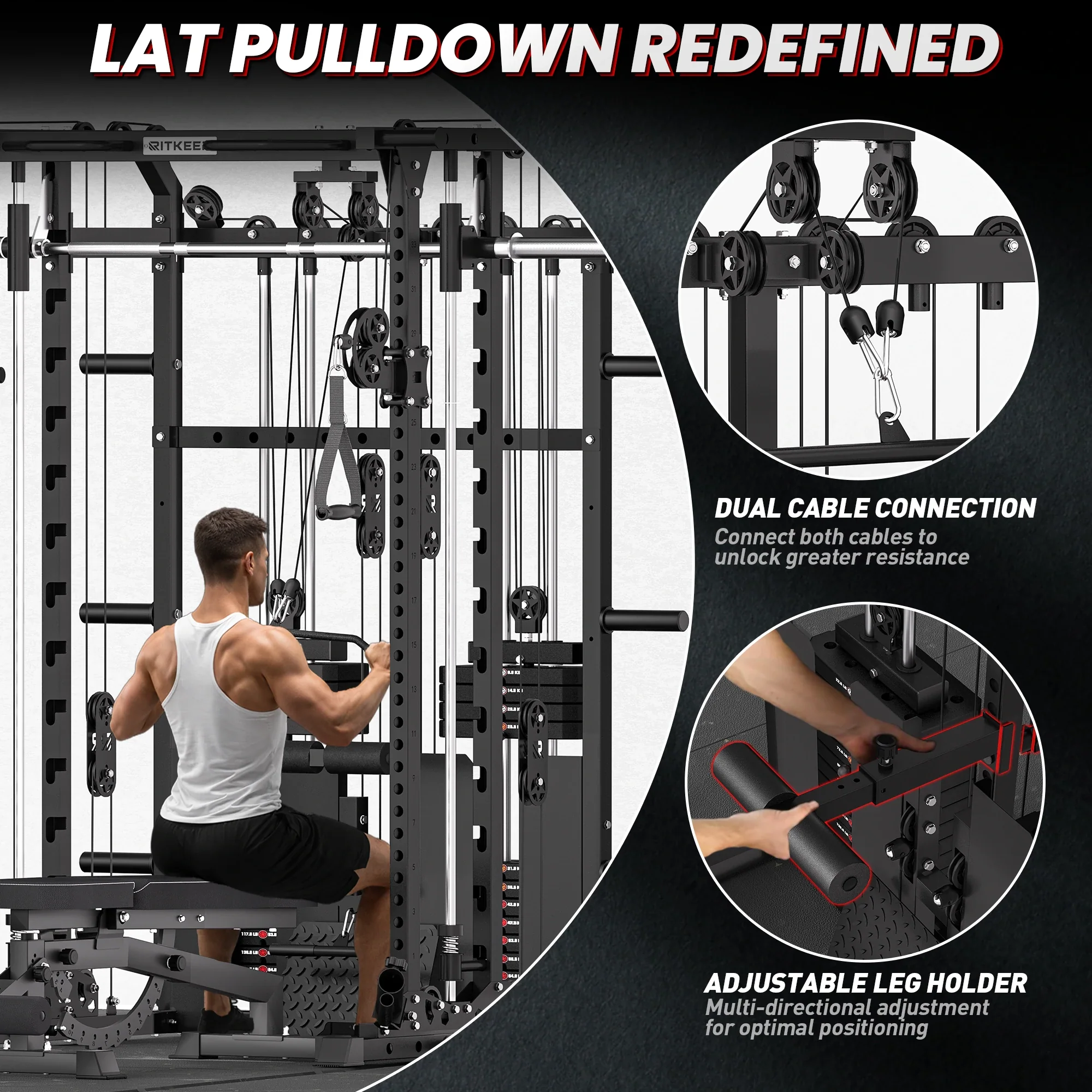 ANVIL S1 Smith Machine Functional Trainer Home Gym Package - Image 13