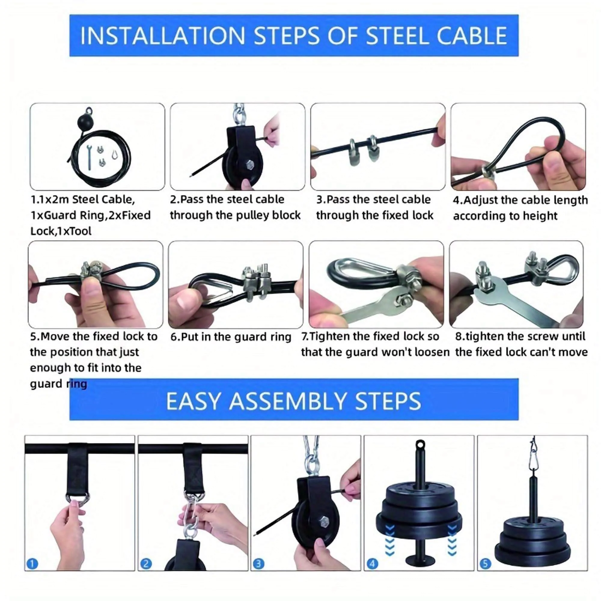 Home Gym Cable Pulley System for Squat Rack - Image 8