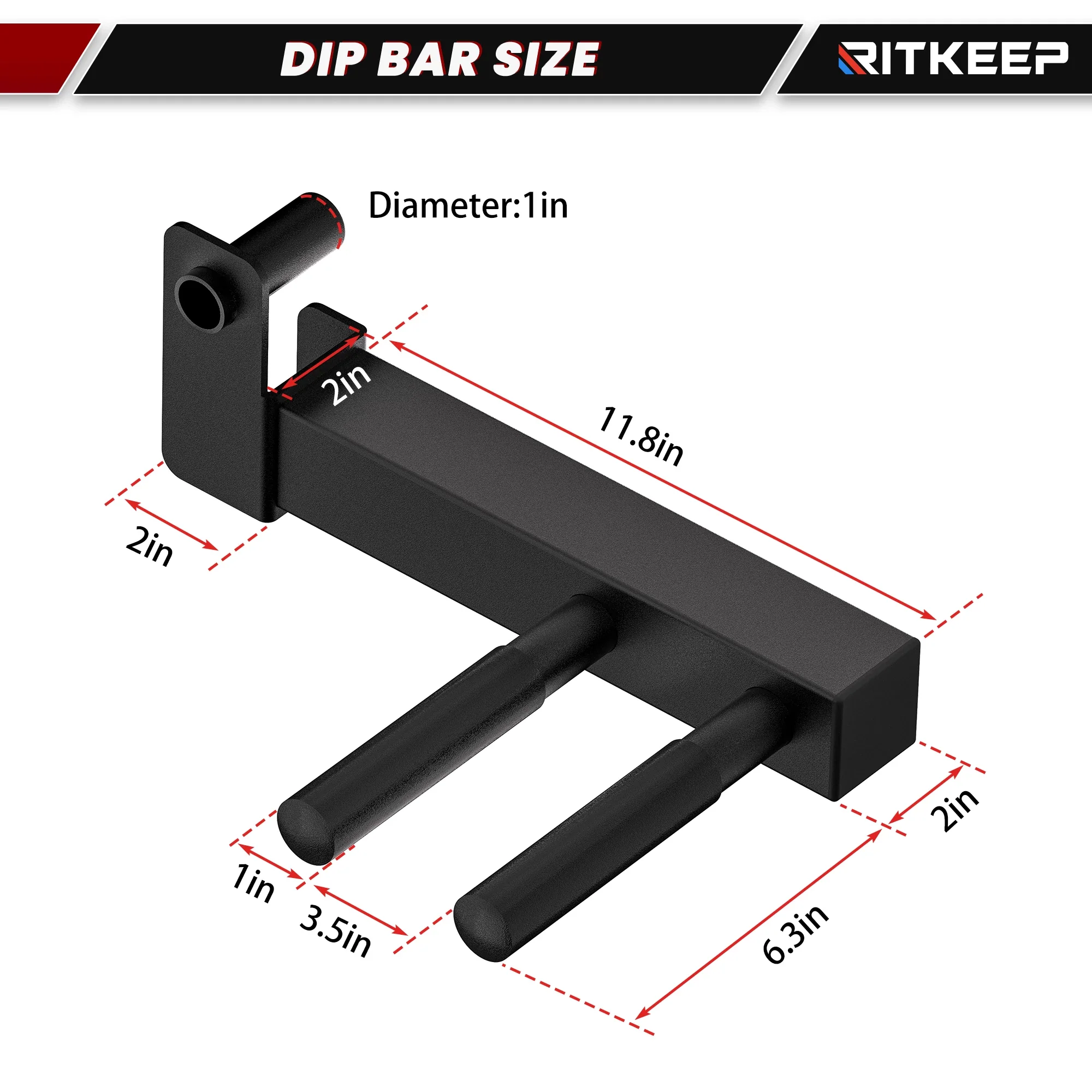 RitKeep 50×50mm Dip Bar Attachment (Pair) - Image 3