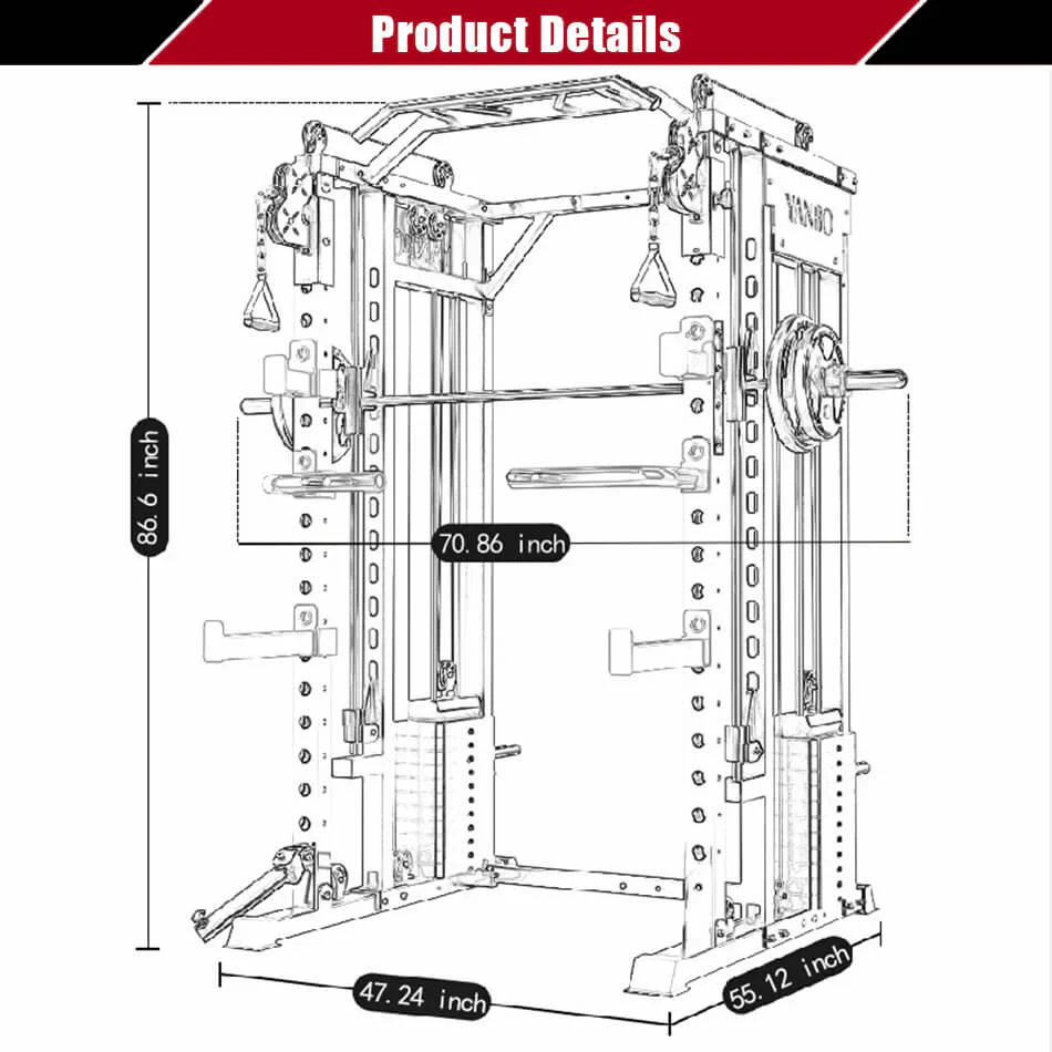 PMAX-5500 All In One Smith Functional Trainer Machine Pro - Image 4