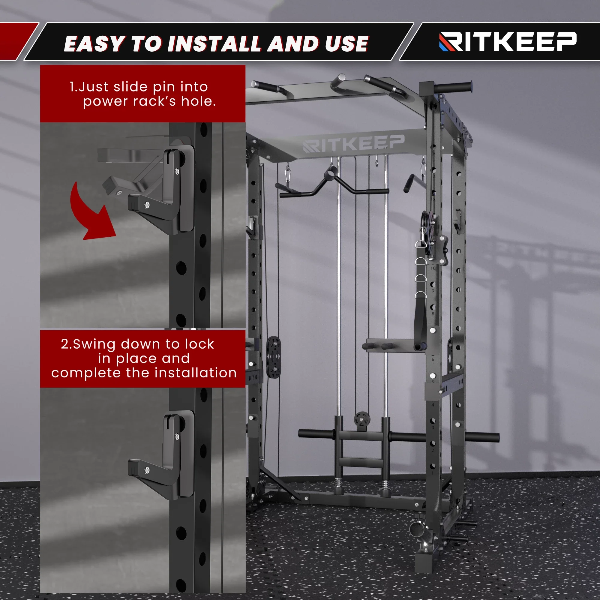 2"x2" J Hooks Attachment For Power Rack (Pair) - Image 3