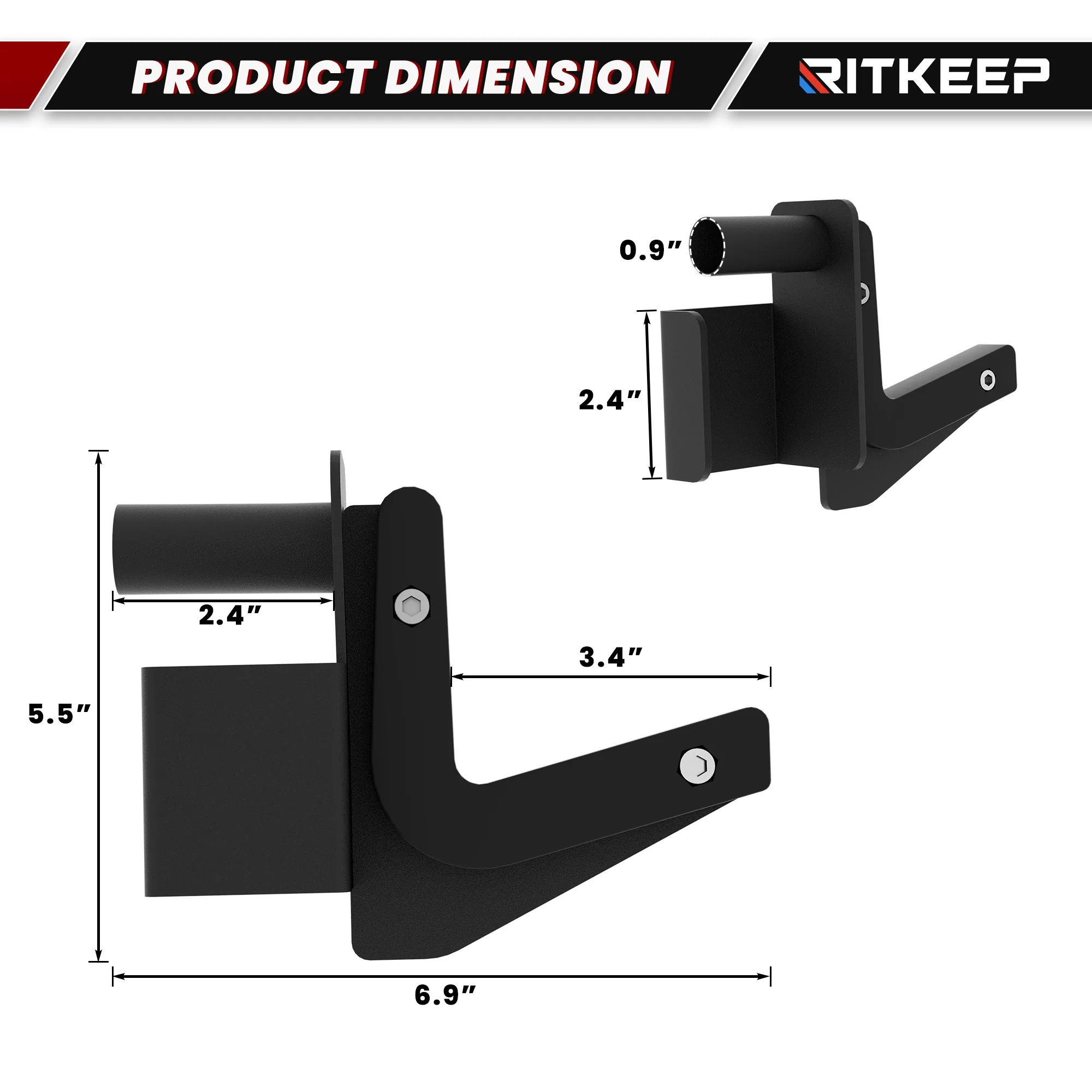 2"x2" J Hooks Attachment For Power Rack (Pair) - Image 4