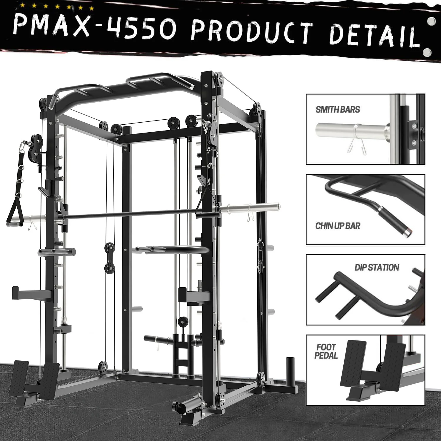 PMAX-4550 Multi Functional Trainer Smith Machine Training System - Image 3