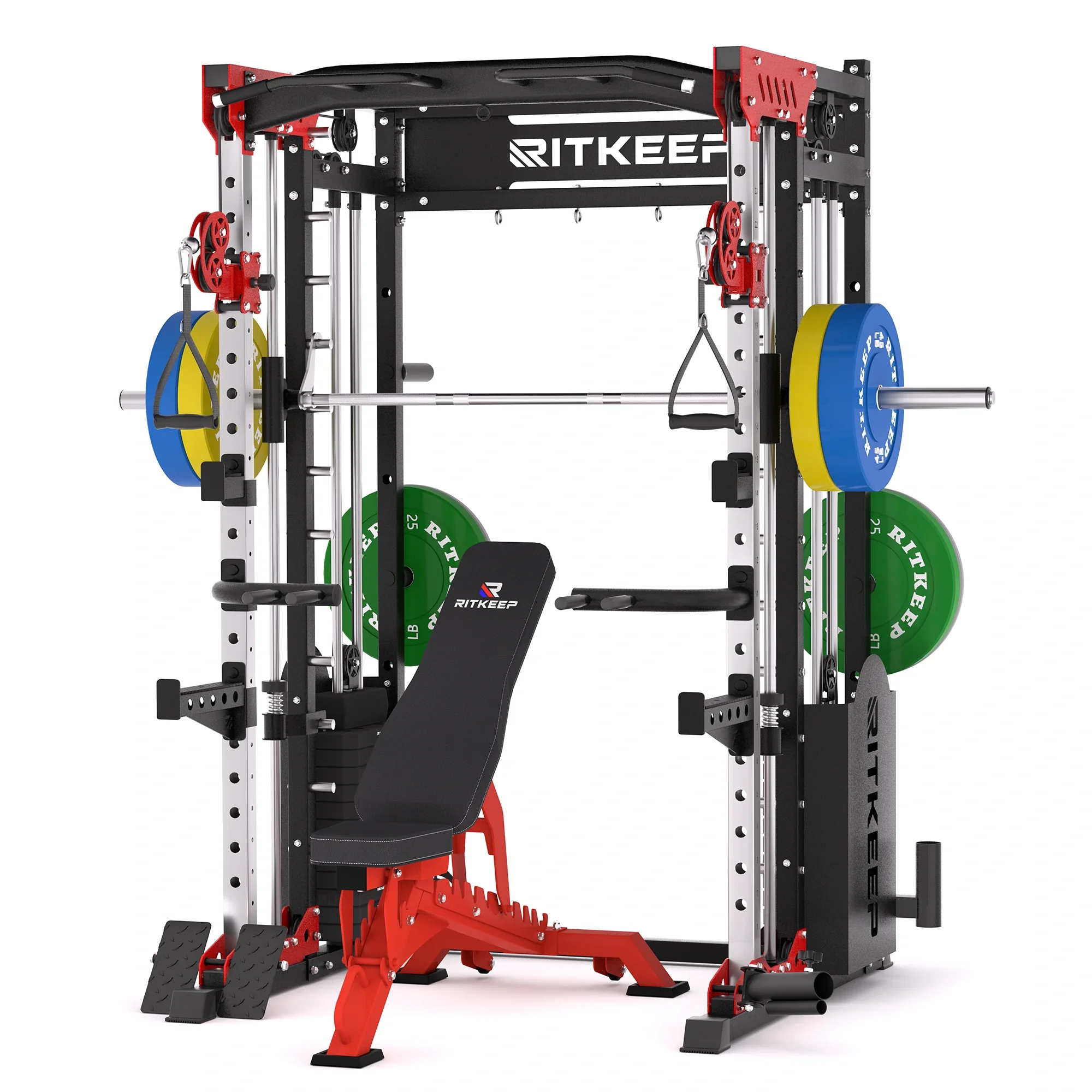 PMAX 5600 Smith Exercise Machine Trainer Pro Complete Home Gym Package - Image 17