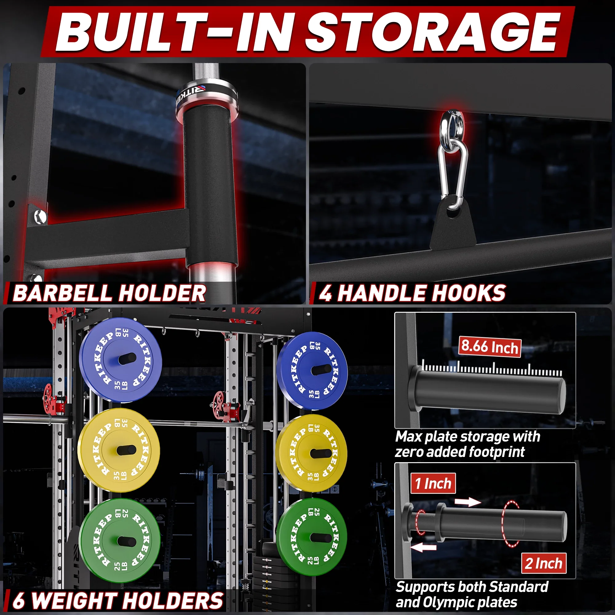 PMAX 5600 Home Gym Smith Machine - Integrated Weight System - Image 49