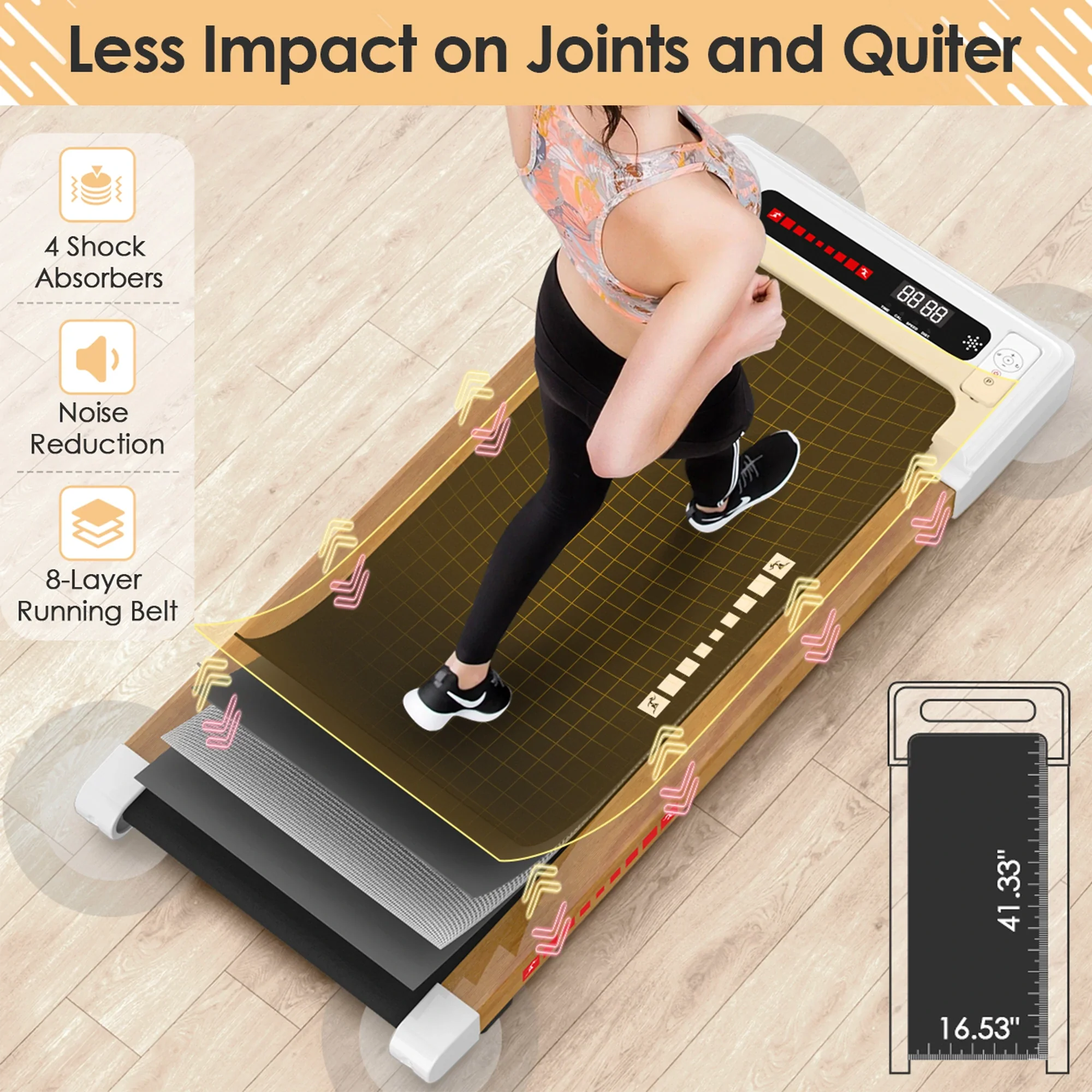 Q20 Walking Pad Treadmill for Home with Shock Absorbing & Remote Control - Image 10