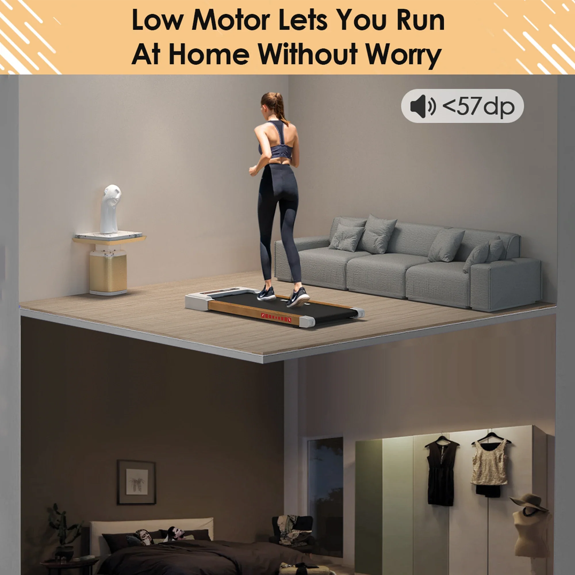 Q20 Walking Pad Treadmill for Home with Shock Absorbing & Remote Control - Image 12