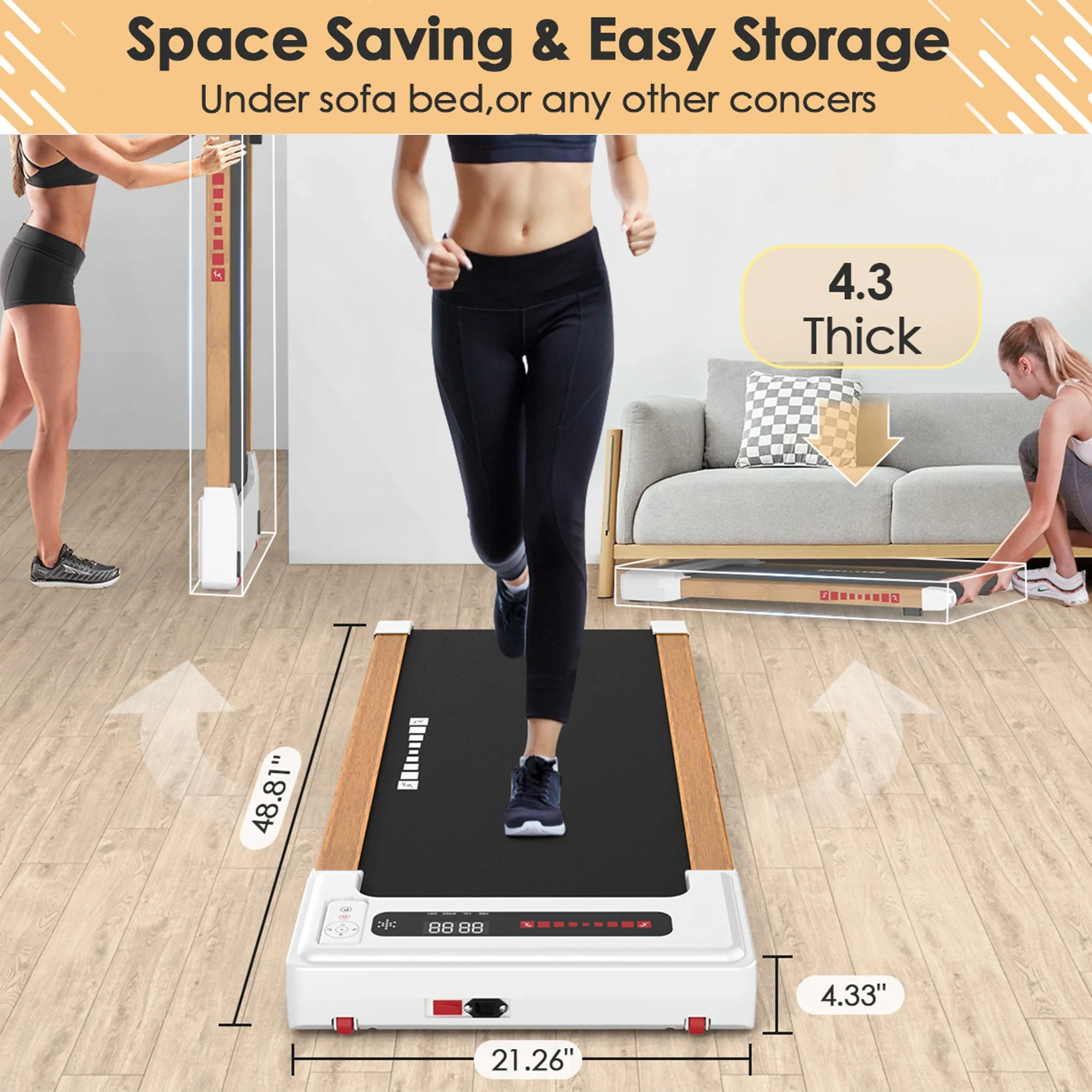 Q20 Walking Pad Treadmill for Home with Shock Absorbing & Remote Control - Image 13