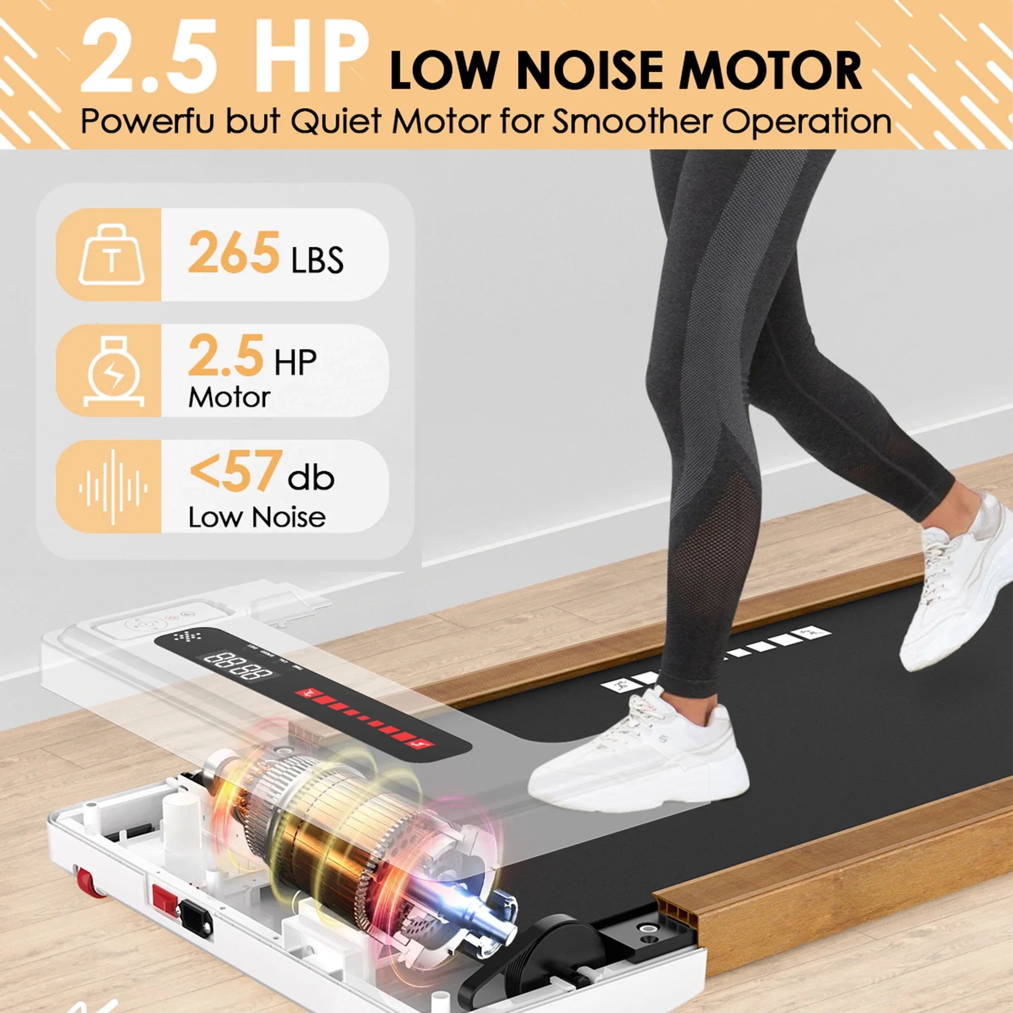 Q20 Walking Pad Treadmill for Home with Shock Absorbing & Remote Control - Image 8