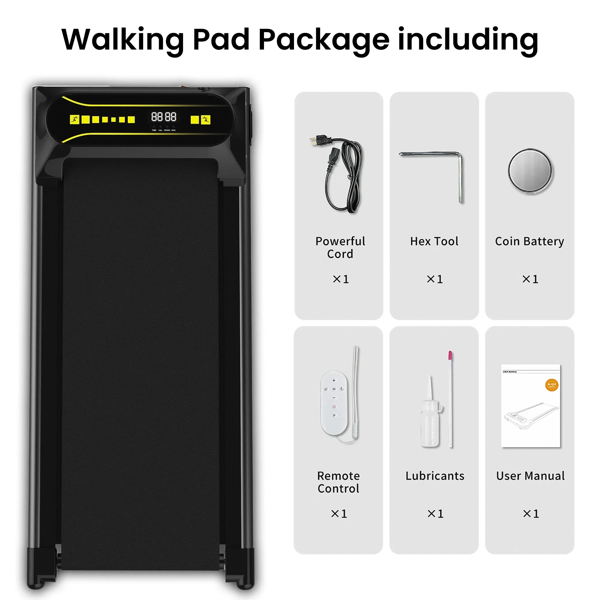 Q22 2-IN-1 Under Desk Treadmill with Dual Shock Absorbing & Remote Control - Image 6