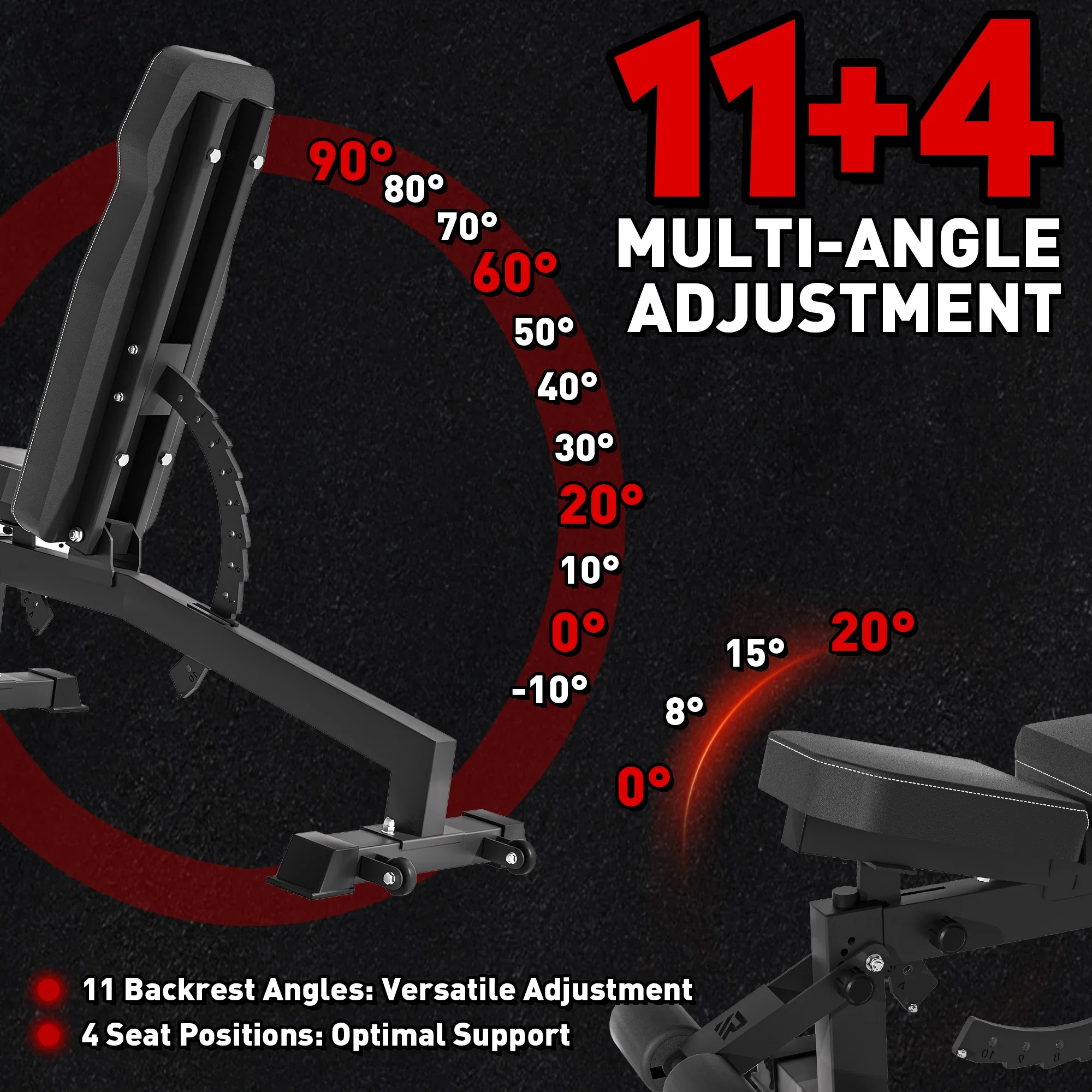 RAB-2000 Adjustable Weight Bench With Leg Attachment - Image 5