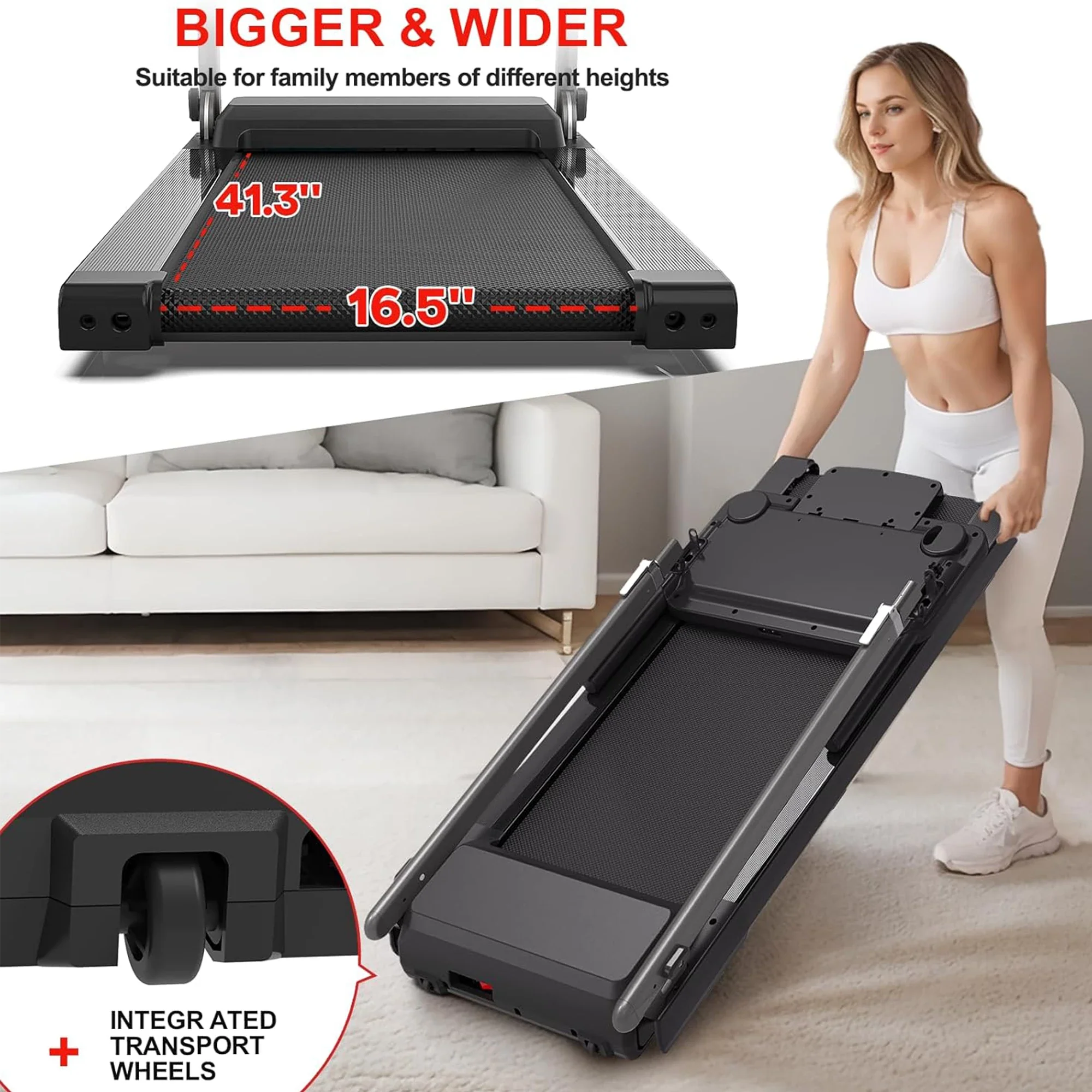 RTFX-1000 Adjustable Height Foldable Treadmill with Desk - Image 6