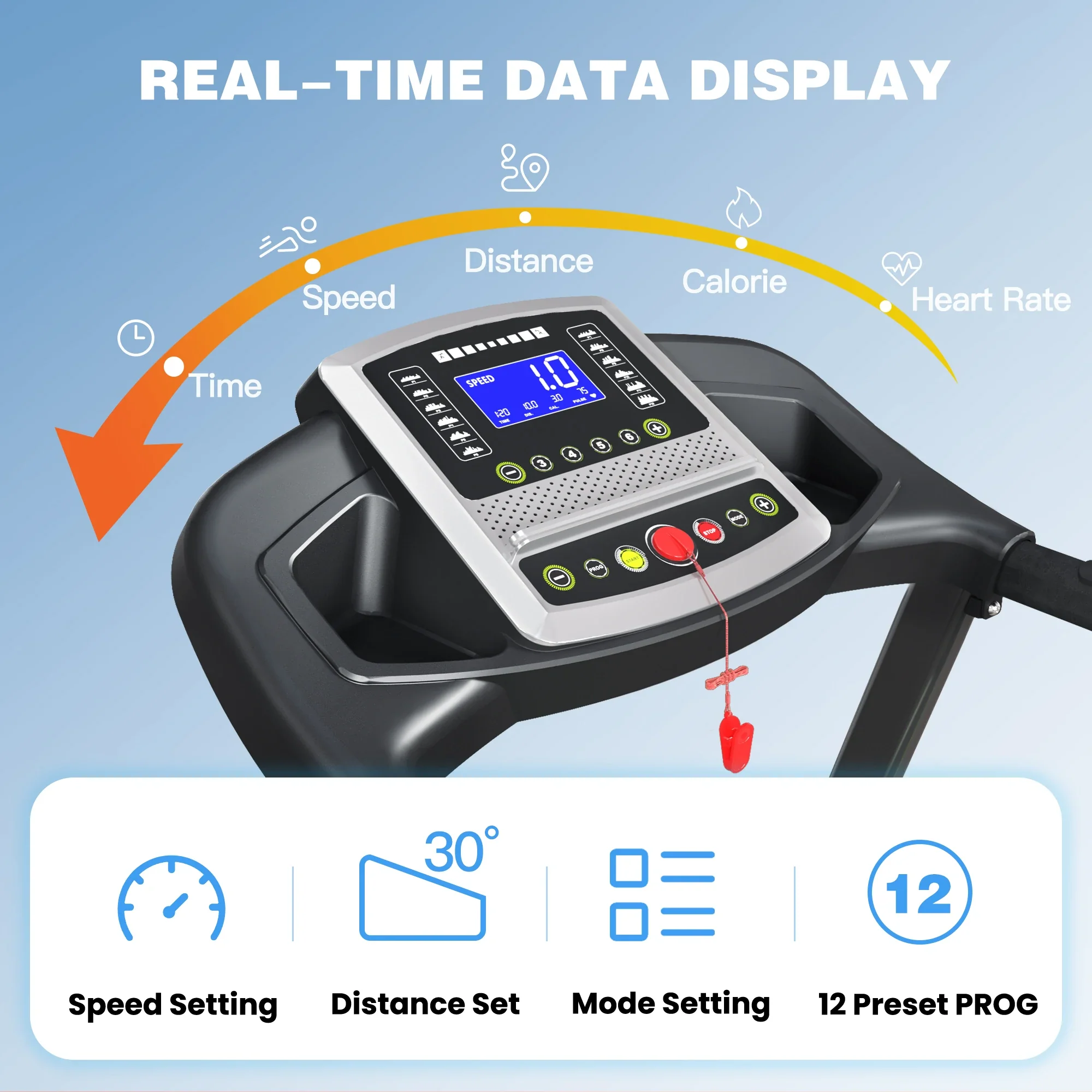 RTMX-1550 Shock-Absorbing Foldable LED Treadmill - Image 3