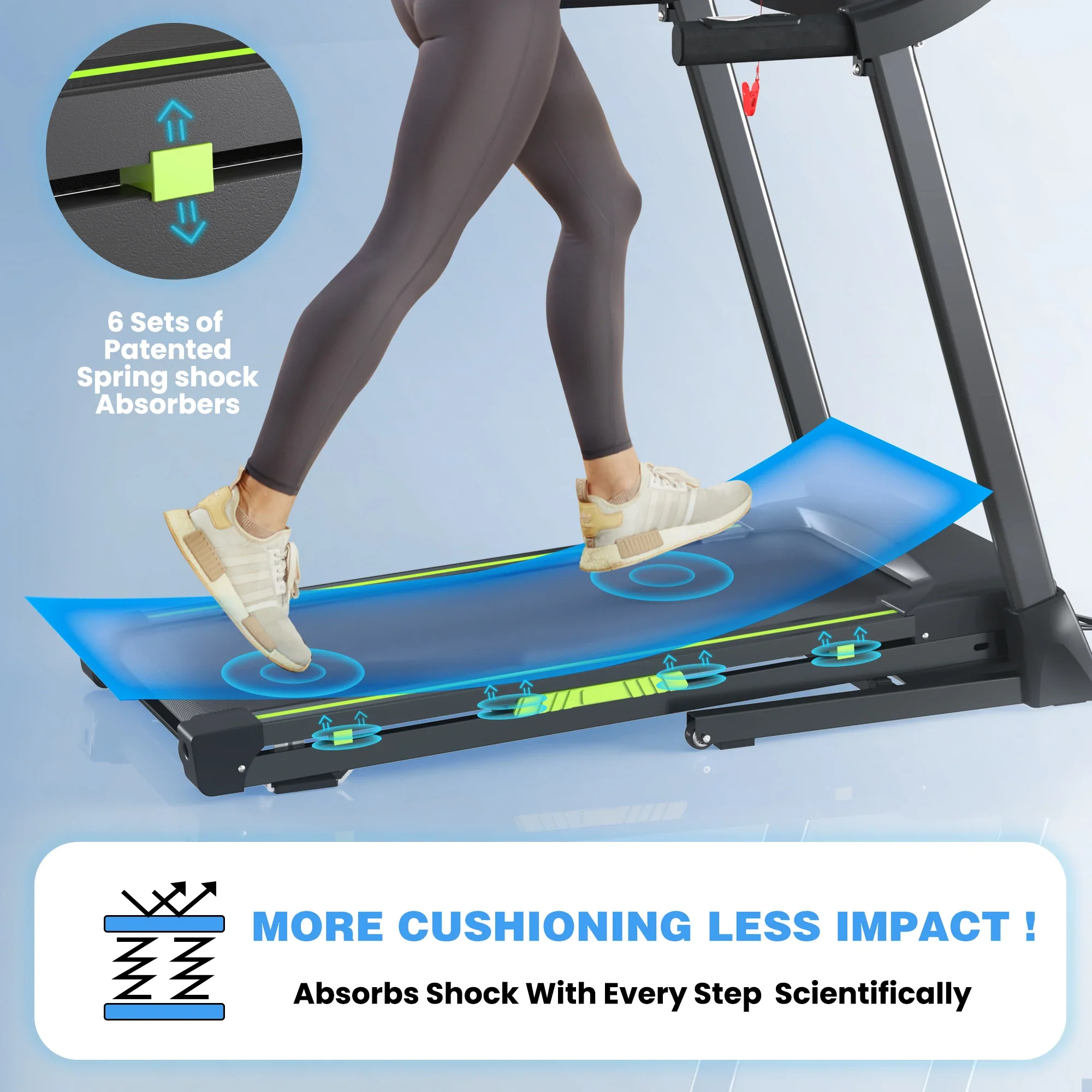 RTMX-1550 Shock-Absorbing Foldable LED Treadmill - Image 5