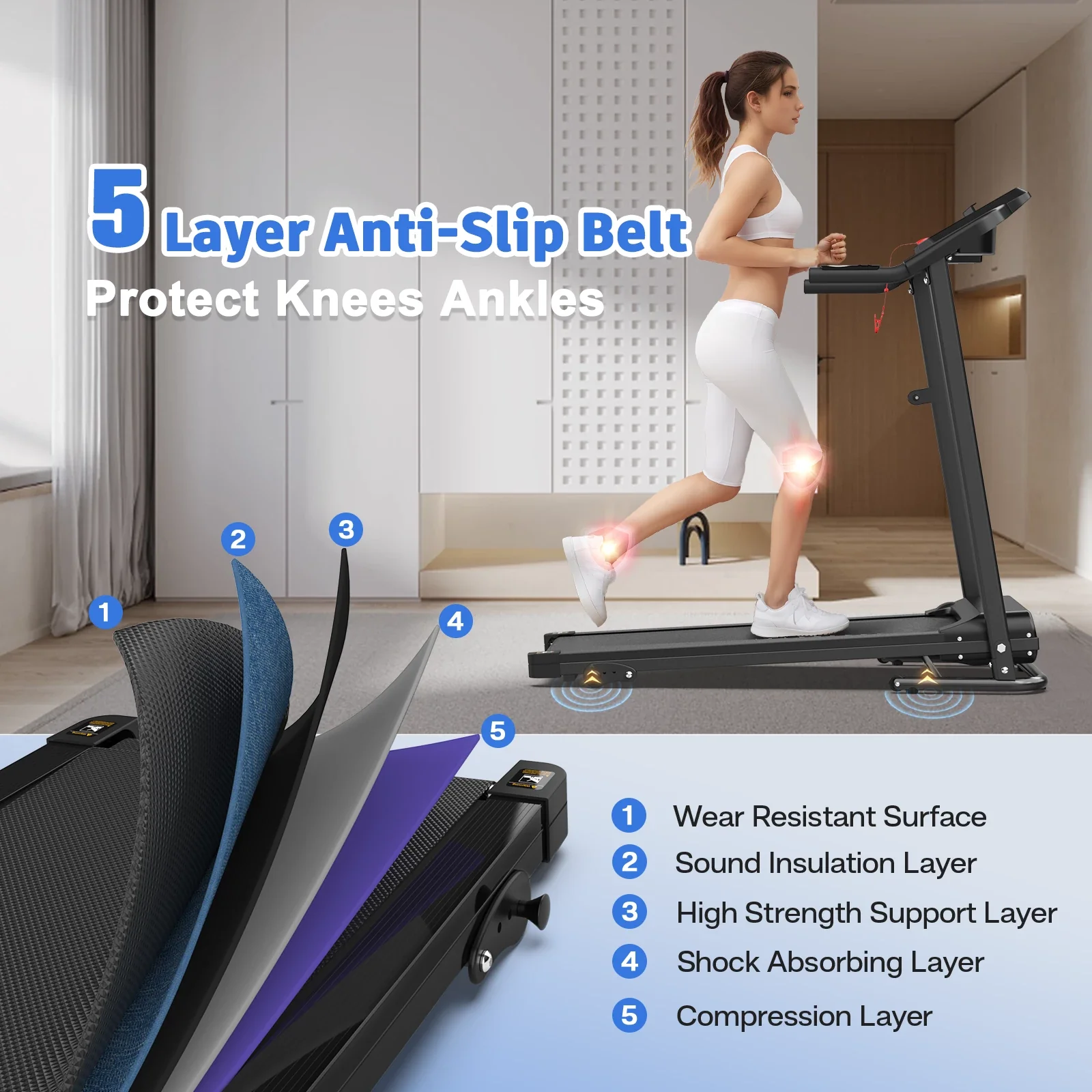 RTMX 850 Brushless Motor Quiet Foldable Treadmill - Image 5