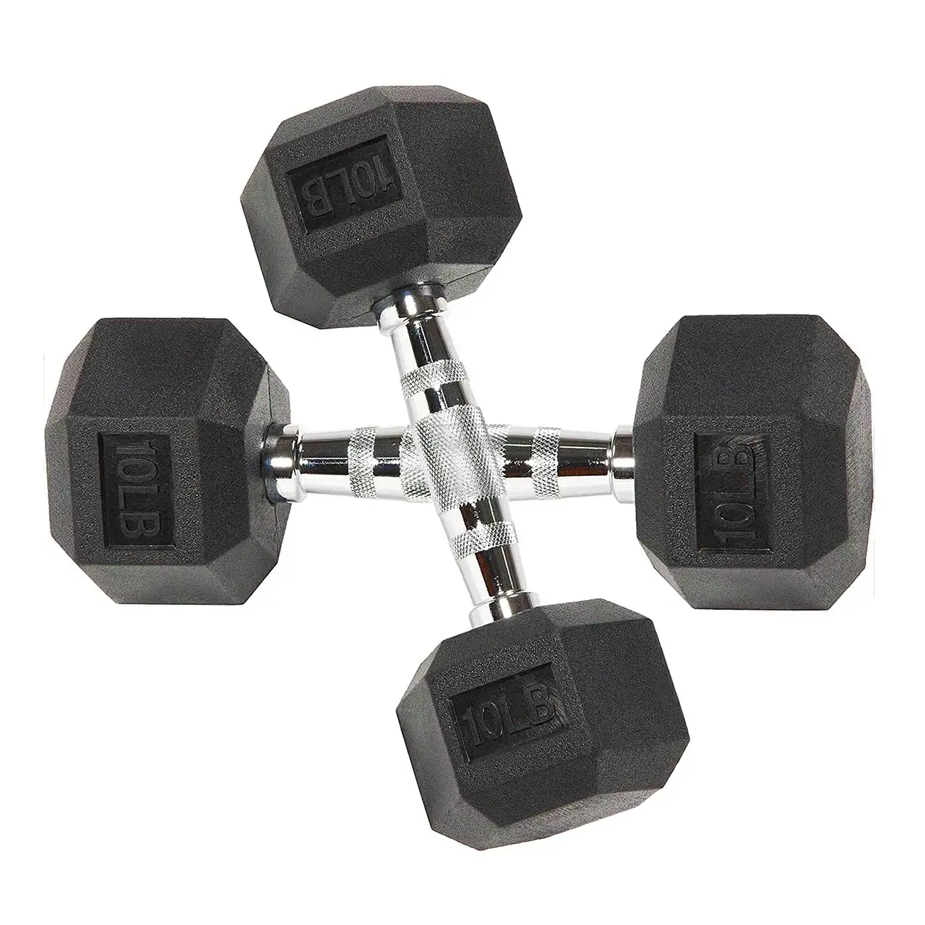 Six-sided Rubber Coated Hex Dumbbell Sets - Image 15