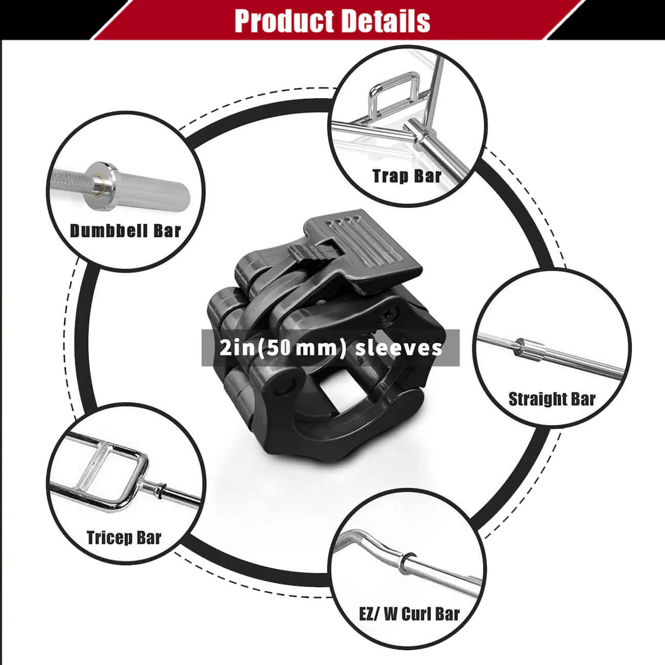 Standard Olympic Quick Release Olympic Barbell Clips - Image 10